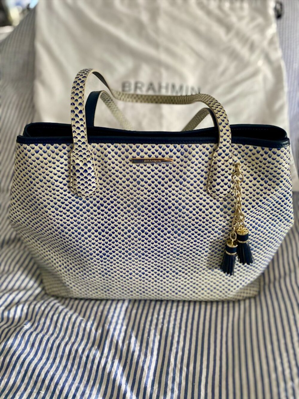 Brahmin Anytime expanded leather tote